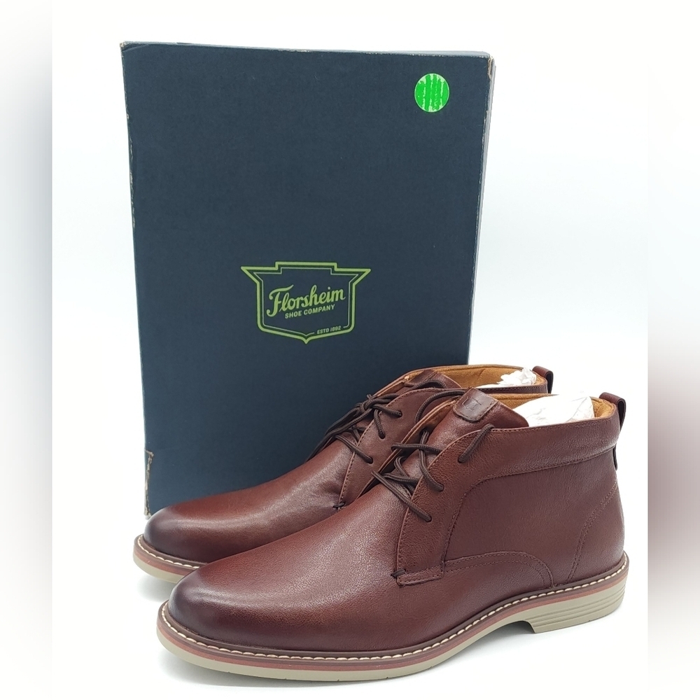 Florsheim Norwalk Plain Toe Chukka Boot Cognac Men's Size 12 Wide